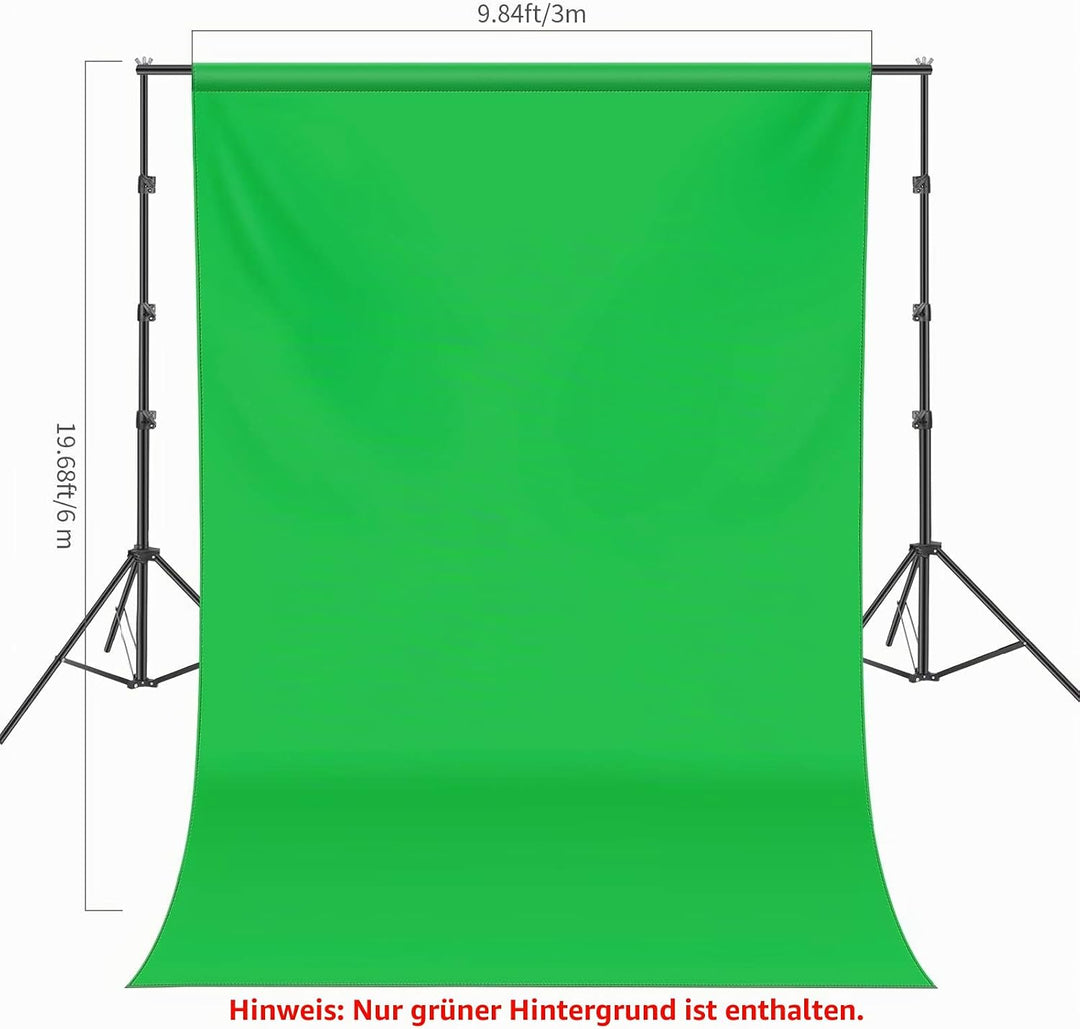Neewer 10 x 20FT / 3 x 6 M Fotostudio 100% reines Muslin Faltbare Hintergrund Grün 10x20' Grün, 10x2