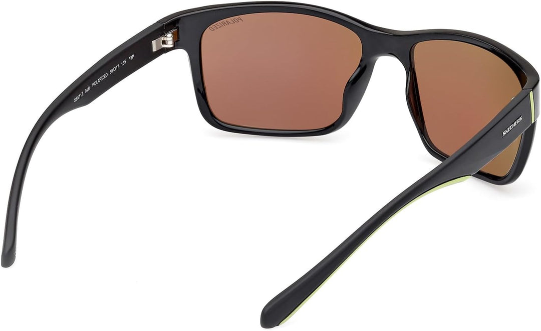 Skechers Unisex Se6117 Sunglasses 58 Shiny Black, 58 Shiny Black