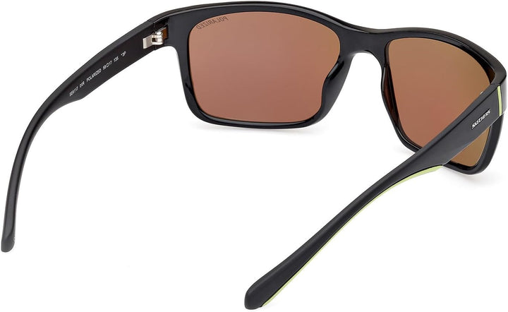 Skechers Unisex Se6117 Sunglasses 58 Shiny Black, 58 Shiny Black