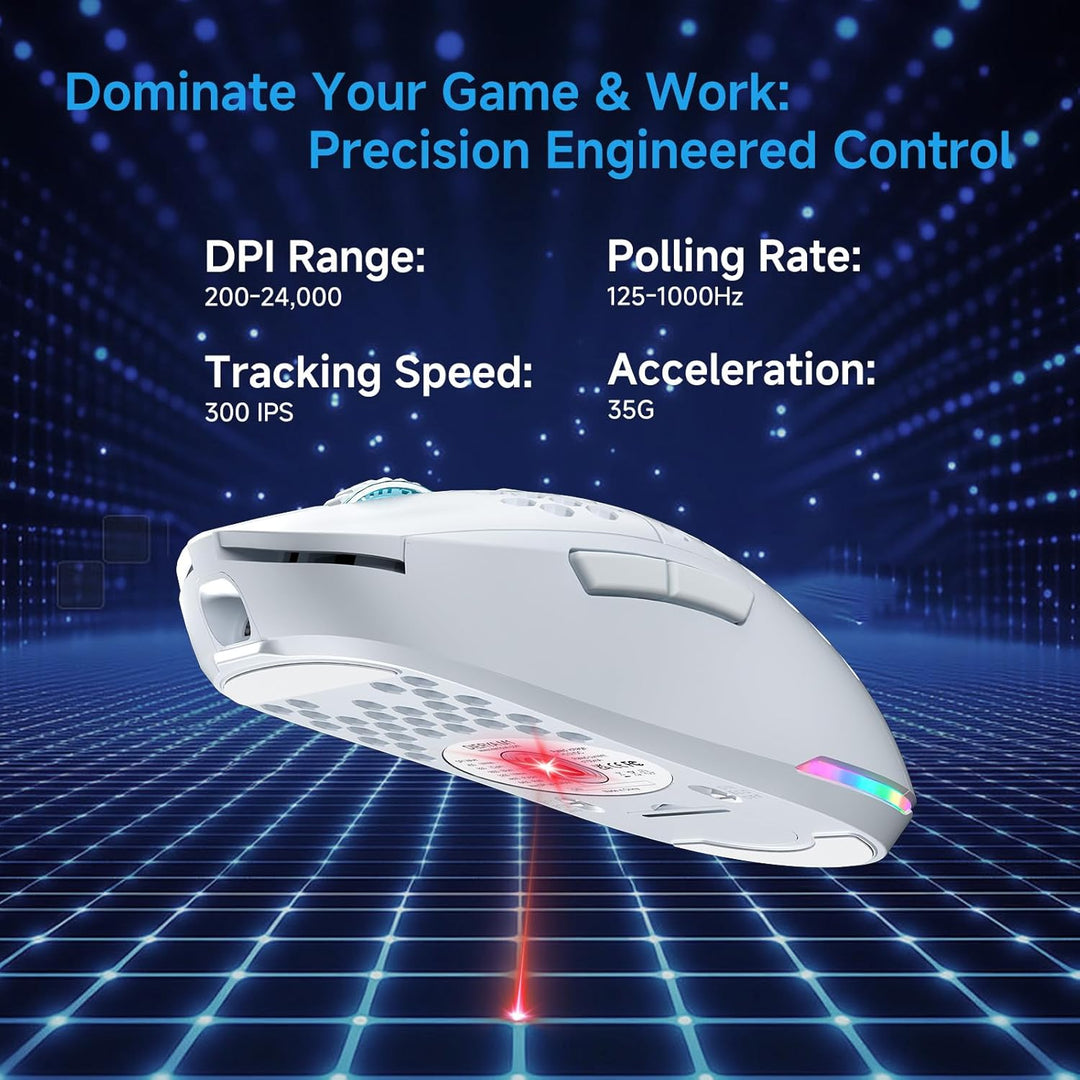 TMKB Falcon M1 Kabellose Gaming Maus - 24000 DPI, 180h Akku, 90g Leichtbau, 6 programmierbare Tasten