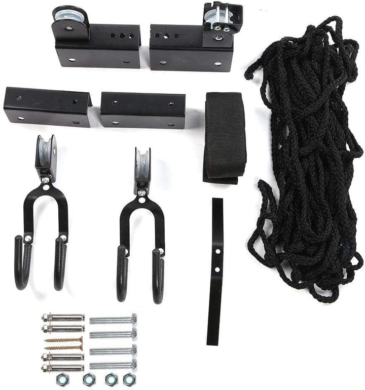 Alomejor Kayak Hoist Lift Hoist System für Kajaks Kanus und Fahrräder Schwarz Finish 125 Pfund Decke