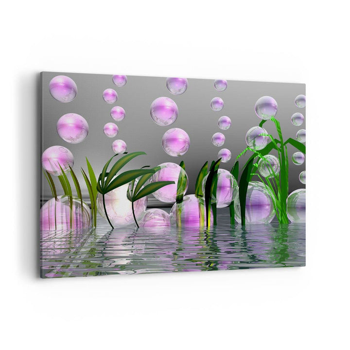 ARTTOR Bilder auf Leinwand 100x70cm Leinwandbild Computer Grafik Blase Gross Wanddeko Bild Schlafzim