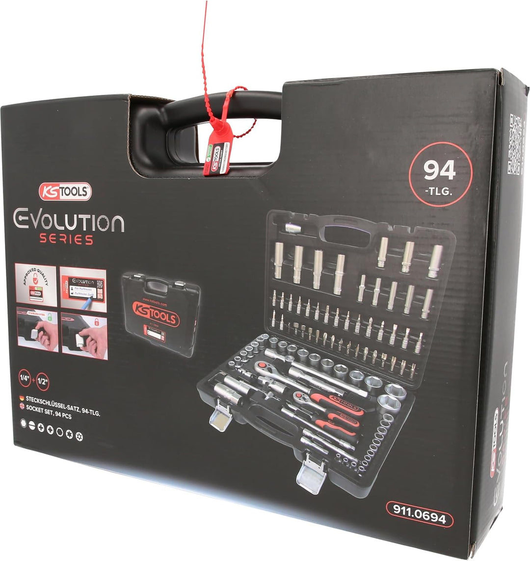 KS Tools 911.0694 1/4"+1/2" Steckschlüssel-Satz, 94-tlg