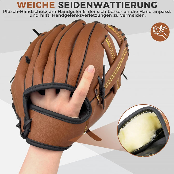 LeapBeast Baseball Handschuhe, Softball Handschuhe mit 1 Ball, Baseball Training Wettbewerb Handschu