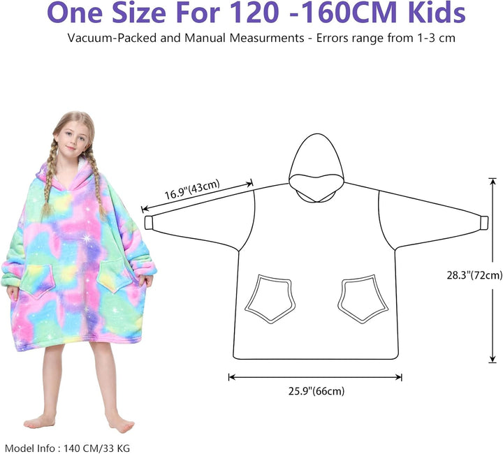 MOKANI ÜBergrossE Hoodie Decke Kinder mit äRmel Tragbare Kapuzenpullover, Super Weich Warmes Bequeme
