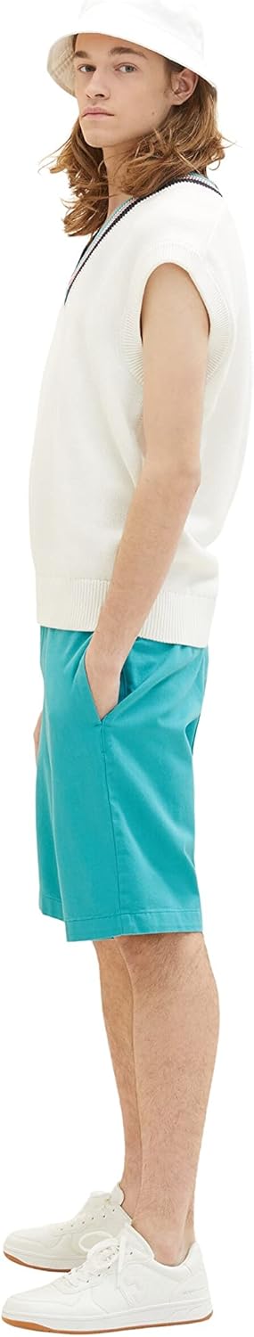 TOM TAILOR Denim Herren Regular Fit Chino Shorts, 31044 - Deep Turquoise