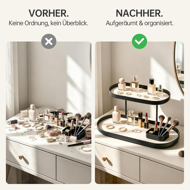 Parfüm-Organizer aus Metall, Parfüm-Regal mit Lederpolstern, für die Parfümaufbewahrung, Parfüm-Stän