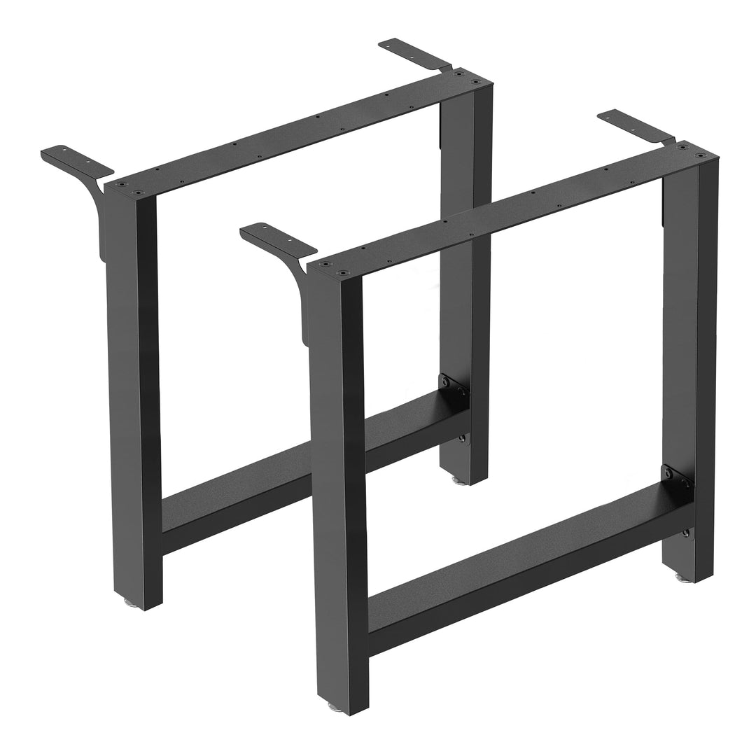Wiltec Tischbeine aus Stahl 2er Set 90x72cm Vierkantrohre in schwarz pulverbeschichtet Tischkufen Ti