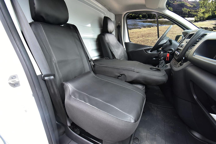 Z4L Passgenaue Kunstleder Sitzbezüge VIP ideal angepasst geeignet für Vivaro C ab 2019 3-Sitzer Fahr