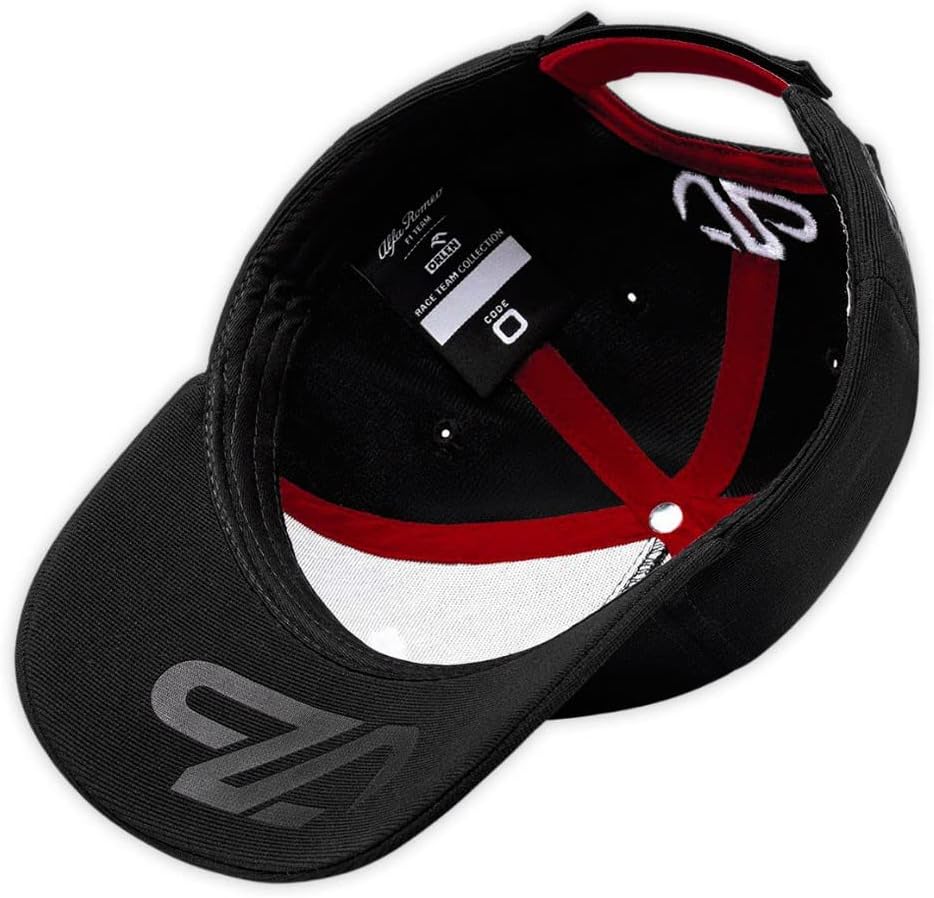 Alfa Romeo Racing F1 2022 Valtteri Bottas Driver Baseball gebogene Krempe – Schwarz/Rot – Unisex