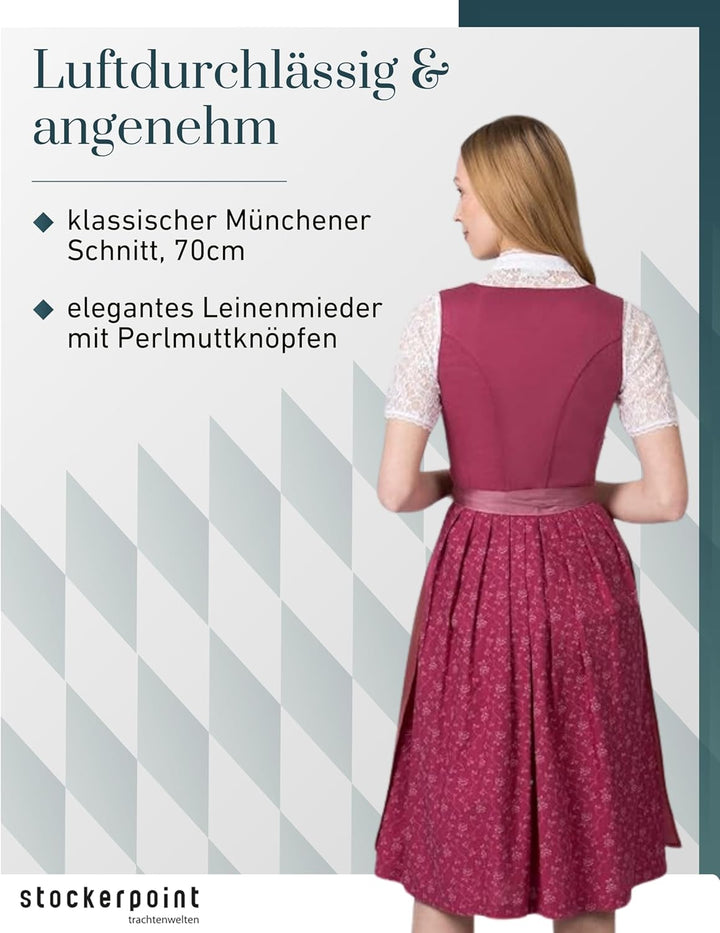 Stockerpoint Damen Dirndl Viano Kleid für besondere Anlässe 32 Beere, 32 Beere