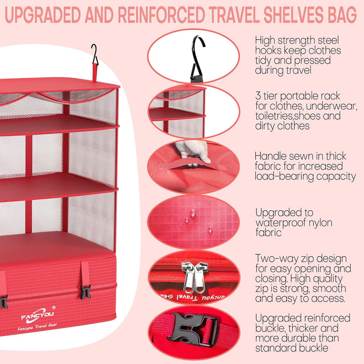 Koffer Organizer Hängende Verpackung Würfel Tragbare Schrank Regale Kompressive Reisegepäck Essentia