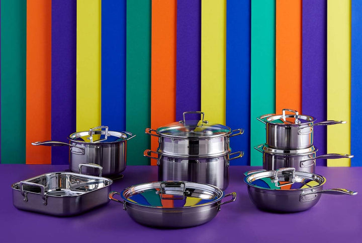 Le Creuset Fleischtopf aus 3-ply Edelstahl, Ø 18 cm, Für alle Herdarten inkl. Induktion geeignet, Si