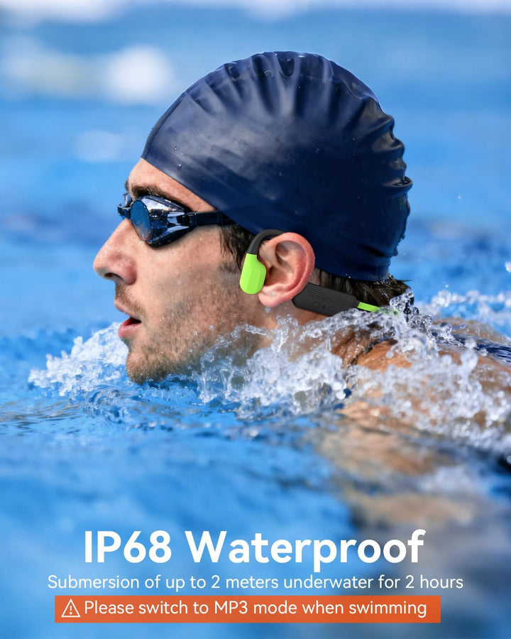 Knochenschall Kopfhörer Bluetooth 5.4 mit 32GB MP3-Player, IP68 Wasserdichte Bone Conduction Headpho