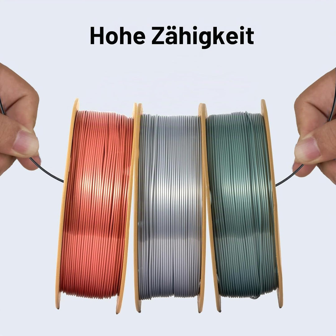 ERYONE Silk PLA Filament 1.75 mm, PLA Filament für 3D-Drucker, 0,03 mm, 1 kg/Spule, Weiss Silk PLA-W