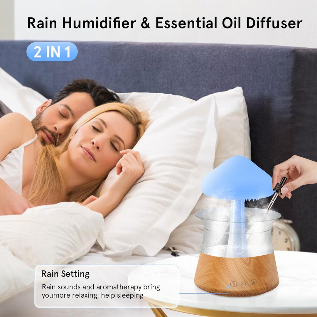 3-in-1 Rain Cloud Luftbefeuchter für Pilze, Regenwolken, Aromatherapie, Pilottherapie, mit 7 wechsel