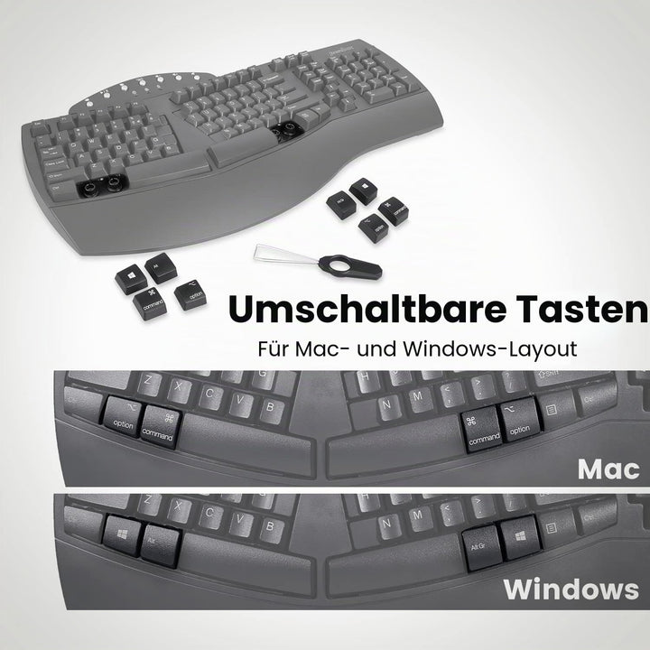 Perixx PERIBOARD-612 Wireless Ergonomic Split Keyboard with Dual Mode 2.4G and Bluetooth Feature, Co