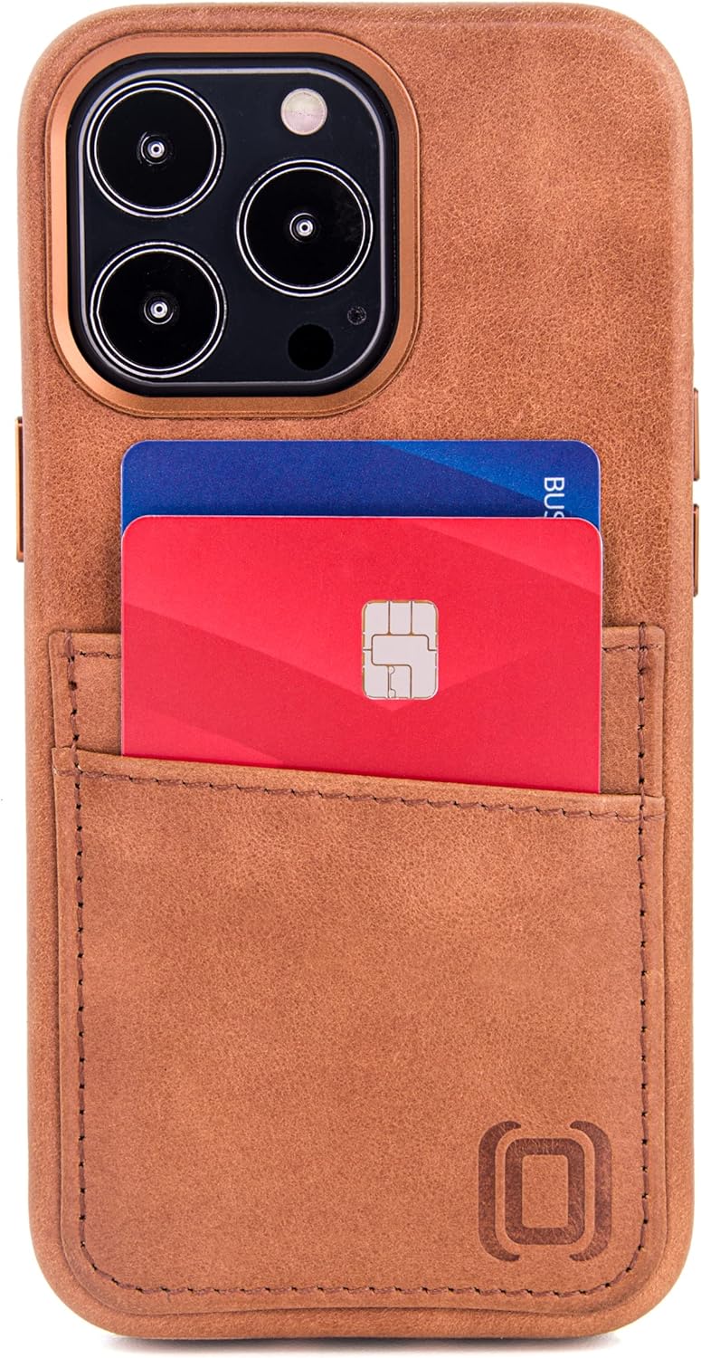 Dockem Echtleder Hülle für iPhone 13 Pro mit Kartenfachen und Integrierter Metallplatte zur Magnetis