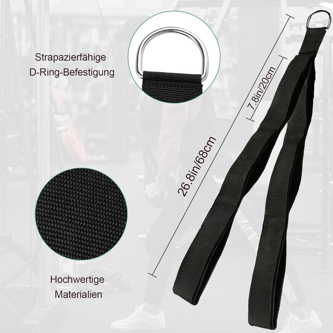 Trizepsseil Kabelbefestigung, Trizeps-Pull-Down-Seil, Extra Langer Arm, Weiss, Vliesstoff, Einheitsg