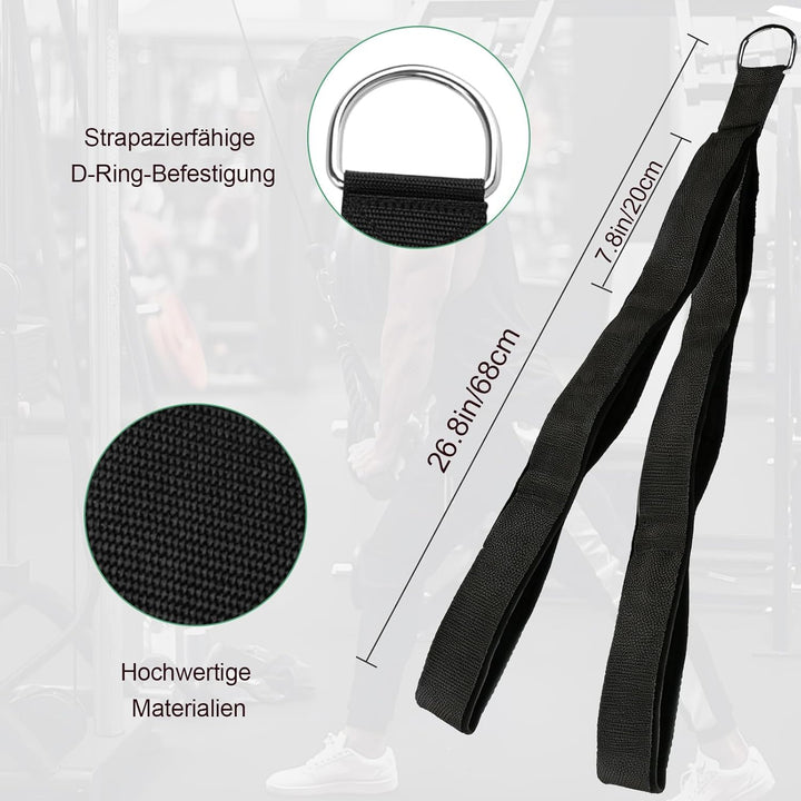 Trizepsseil Kabelbefestigung, Trizeps-Pull-Down-Seil, Extra Langer Arm, Weiss, Vliesstoff, Einheitsg