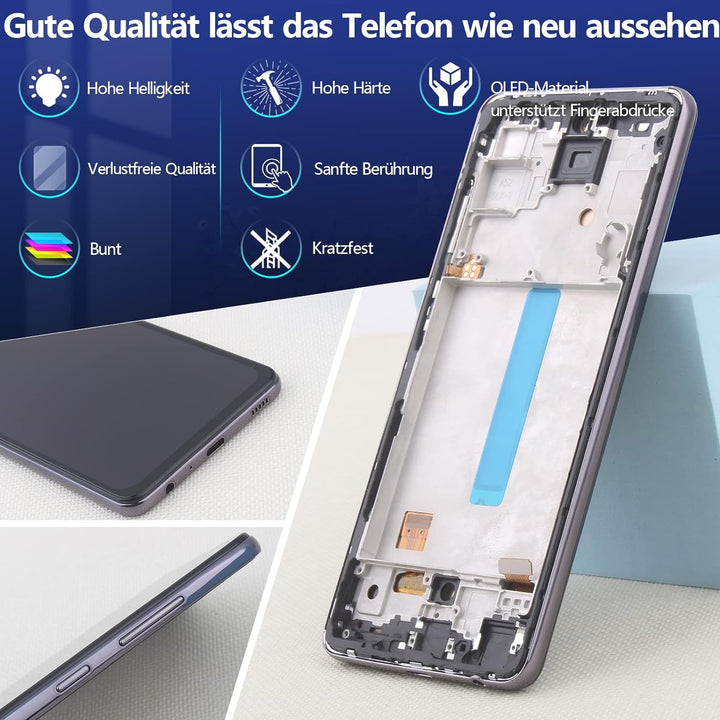 RongZy AMOLED Display für Samsung Galaxy A52 4G A525F LCD Bildschirmersatz Digitizer Touchscreen Mon