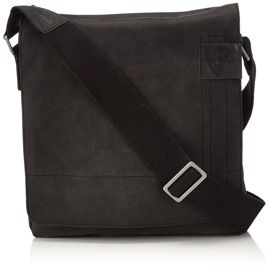 Strellson Herren Schultertasche Richmond Tasche aus Leder Schwarz (Black 900), Schwarz (Black 900)
