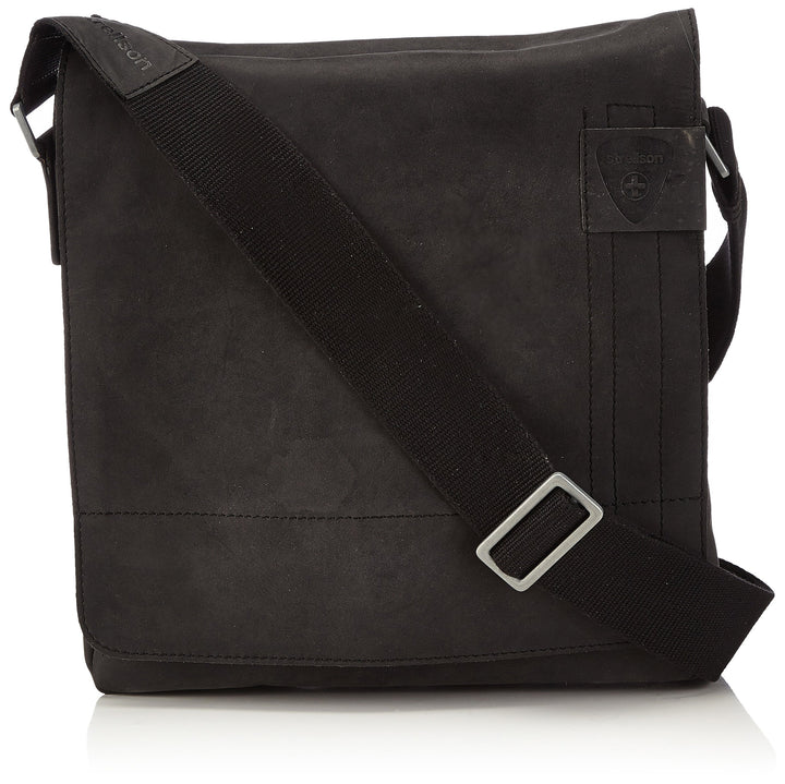 Strellson Herren Schultertasche Richmond Tasche aus Leder Schwarz (Black 900), Schwarz (Black 900)
