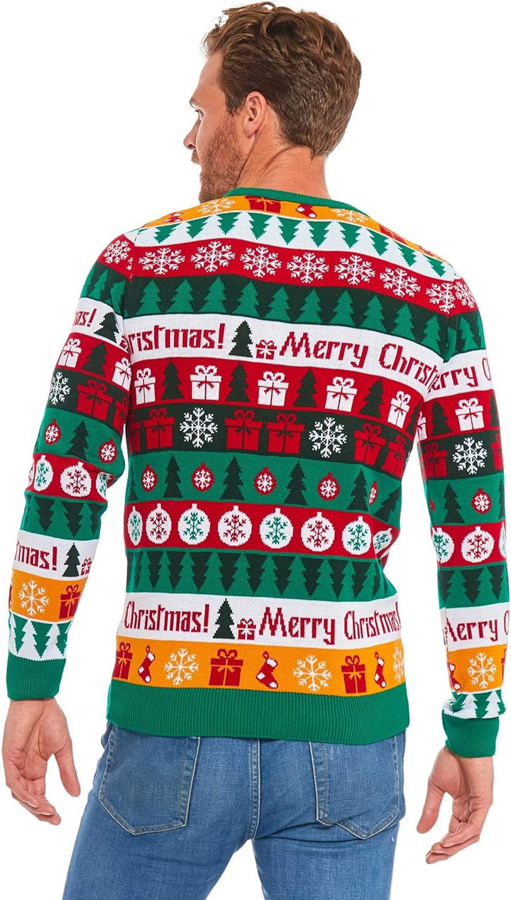 U LOOK UGLY TODAY Hässlicher Weihnachtspullover Herren Unisex Lustig Ugly Christmas Sweater Chunky G