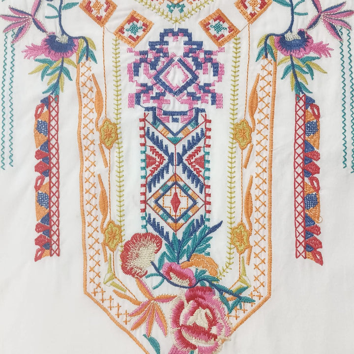 Seasonal Tunika Damen Sommer Boho Bluse Folklore Stickerei Oberteil Trachten Hippie Kleidung Kurzarm