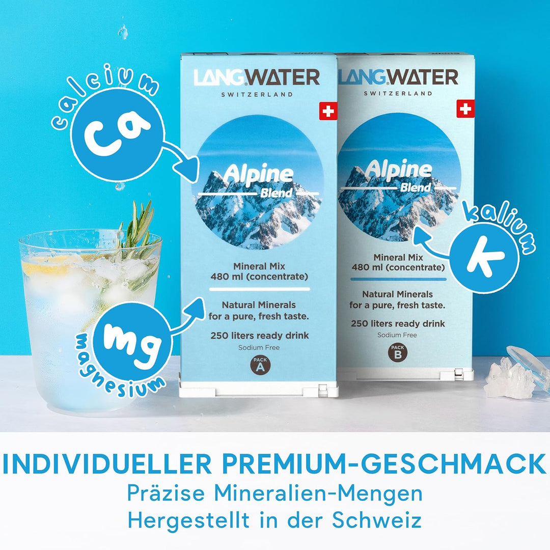 LANGWATER Auftisch Osmoseanlage mit Anpassbarer Mineralisierung & Heisswasserspender - Umkehrosmosea