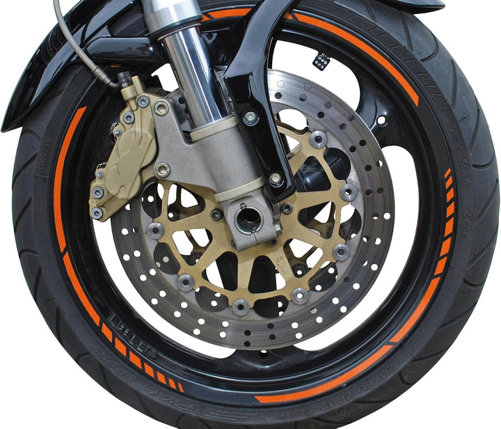 FOLIATEC PIN Striping Racing Felgenrandaufkleber Motorrad Zierstreifen Felgen Aufkleber, orange Oran