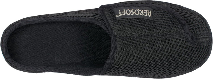 Aerosoft Klett-Pantolette 6032-4P Damen Herren Hausschuh Weite G-H rutschhemmend 36 EU Schwarz, 36 E