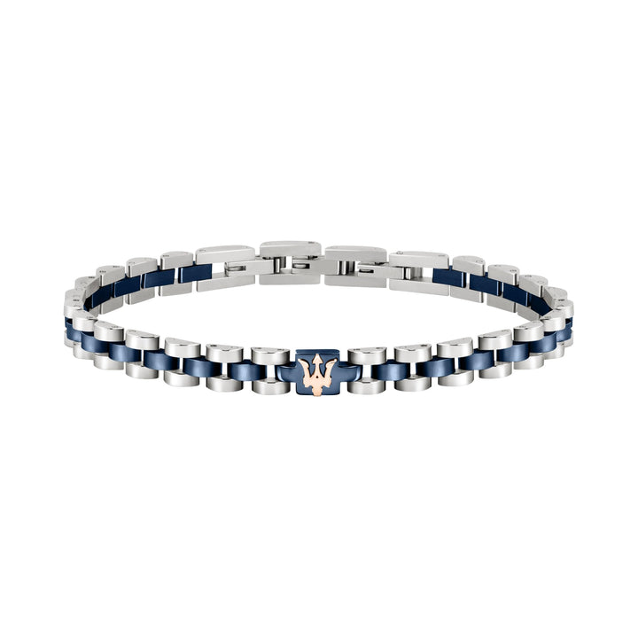Maserati Jewels Herrenarmband, 21 cm, aus Edelstahl, PVD - JM320AST08, Blau