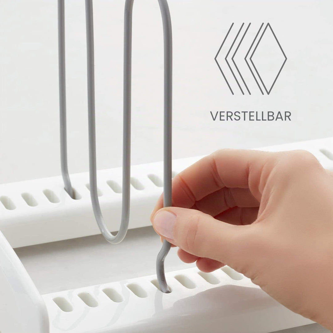 YouCopia Storemore Verstellbarer Pfannen- und Deckelständer, Standard, Weiss, Adjustable Adjustable