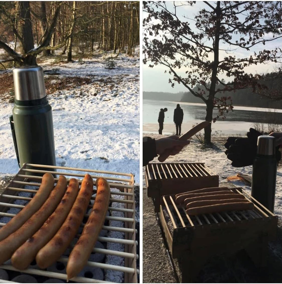 Öko Einweggrill (5 Stück) - Das Original - Einmalgrill für Camping Strand Park 100% Nachhaltig 50% w