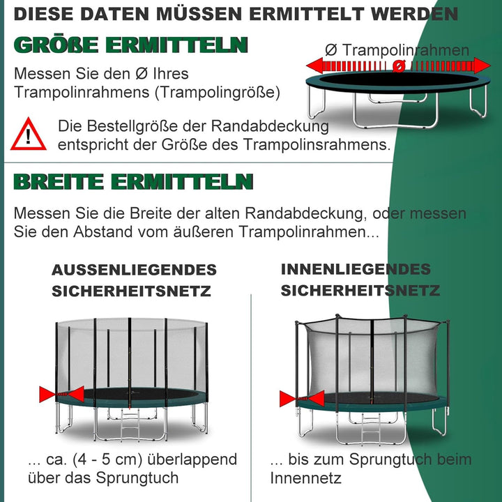 Baunsal® Trampolin Randabdeckung Ø 183 244 250 275 300 305 335 366 370 396 400 427 430 457 460 487 4