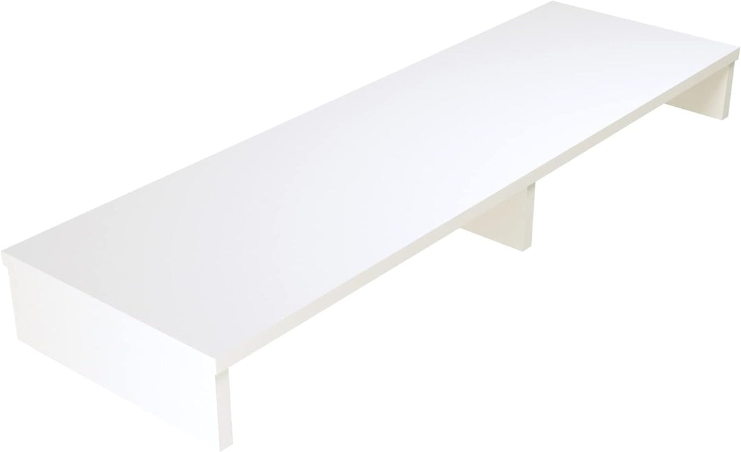 Henor TV-Ständer aus FSC® Holz, TV-Bildschirmerhöhung, 115 x 35 x 12 cm, Tragkraft 90 kg, Weiss 115x