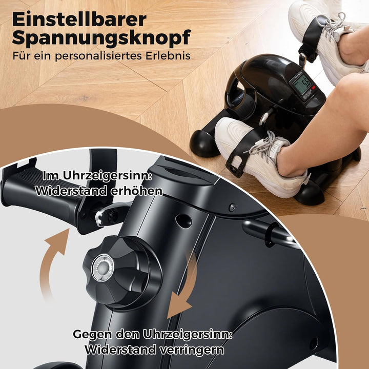 COSTWAY Pedaltrainer für Senioren, Arm und Beintrainer unter dem Schreibtisch, Heimtrainer mit verst