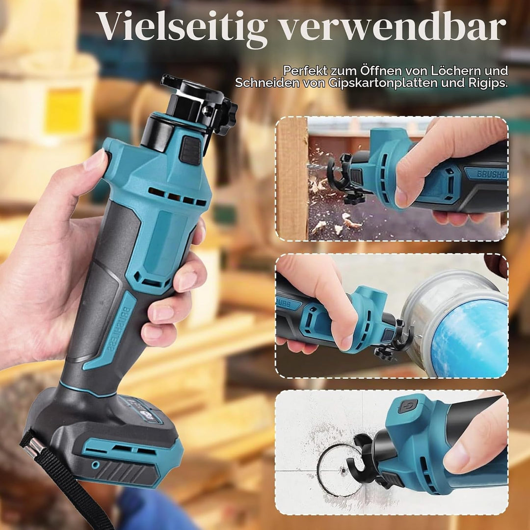 Akku Rotationsschneider Kompatibel mit Makita 18V Akku, 30000 U/min Kabelloses Bürstenloses Hand Rot