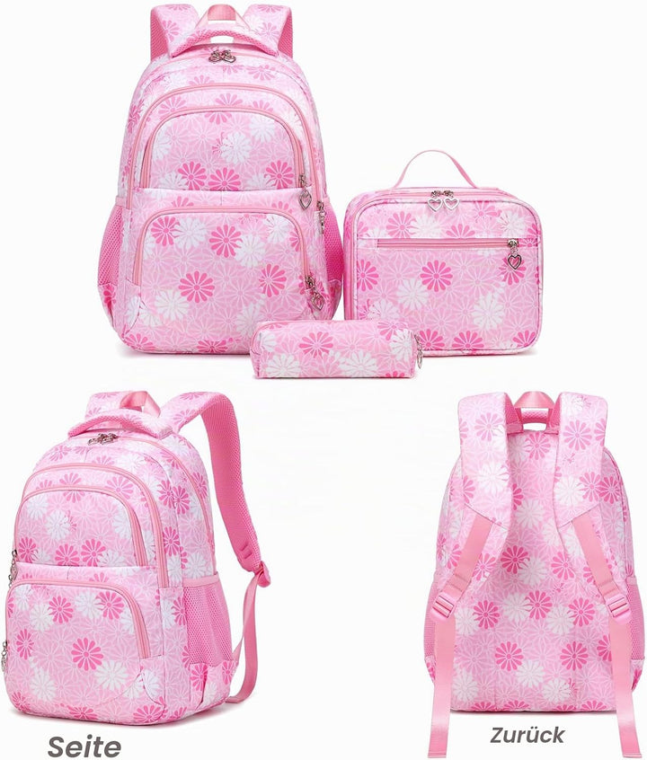 ZHIERNA Schulrucksack Mädchen Teenager Schule Rucksack Damen Schulranzen Kinder Schultasche mit Lunc