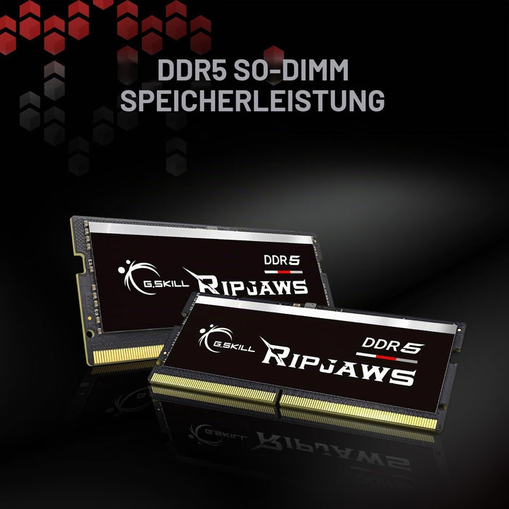 G.Skill SO-DIMM 32 GB DDR5-5600 (2X 16 GB) Dual-Kit (schwarz, F5-5600S4645A16GX2-RS, Ripjaws, Intel
