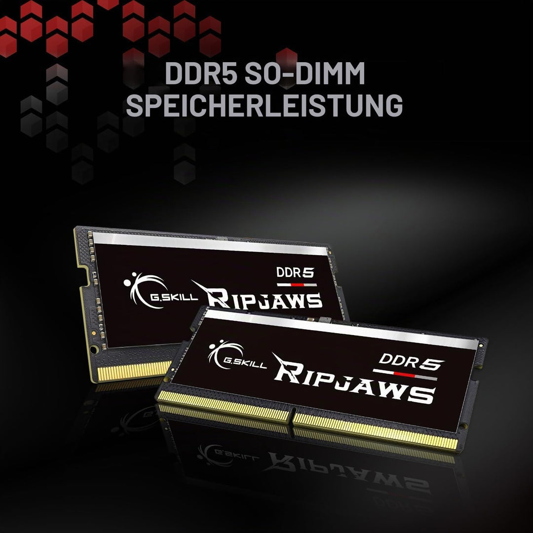 G.Skill RipJaws DDR5 SO-DIMM Serie (Intel XMP) 64GB (2x 32GB) 262pin DDR5 5600 CL40-40-40-89 1,10V D