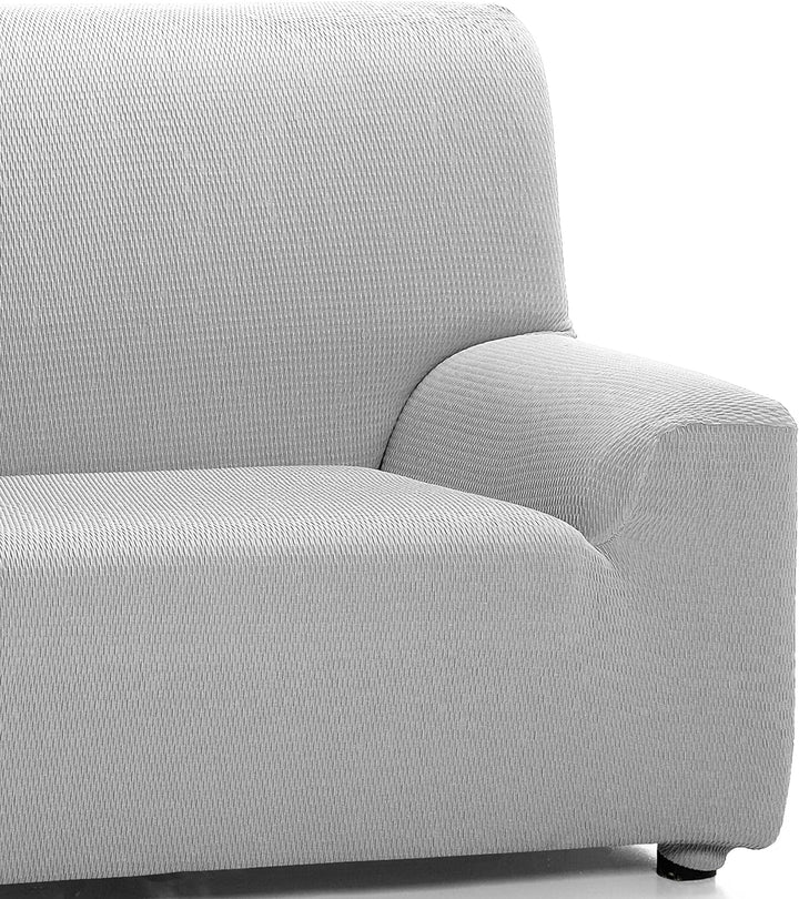 Martina Home Tunez Elastischer Sofabezug, Baumwolle Kunststoff, grau (Alma), 4-Sitzer (220 bis 260 c