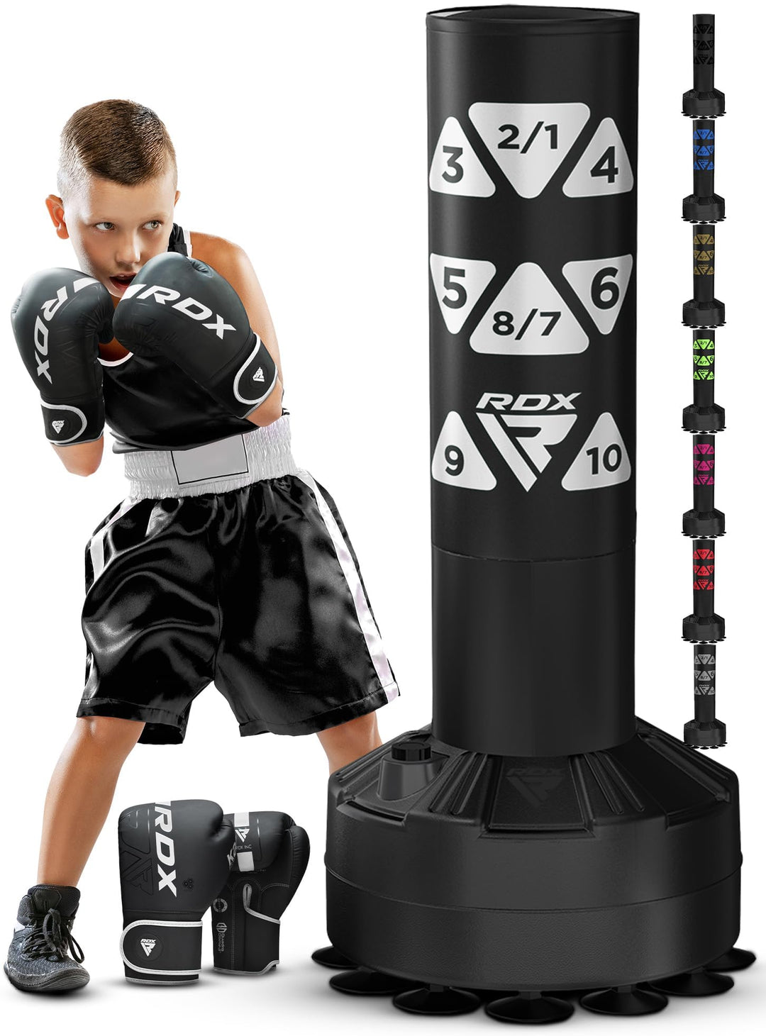 RDX Kinder Freistehender Boxsack 4ft Junior Standboxsäcke Trainingshandschuhe, MMA, Kickboxen,Boxen,