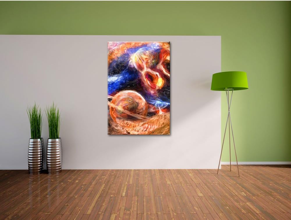 Pixxprint Raum Landschaft Kunst / 100x70cm Leinwandbild bespannt auf Holzrahmen/Wandbild Kunstdruck