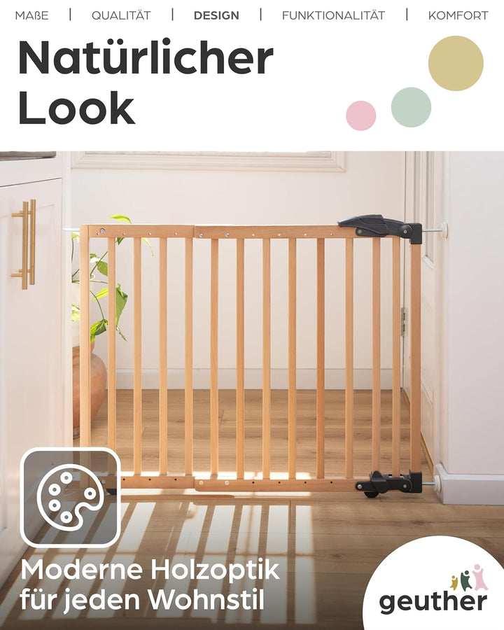 Geuther 2714 schwenkbares Türschutzgitter Passung: 68 cm - 102 cm Türgitter ohne Bohren Sicherheitsv