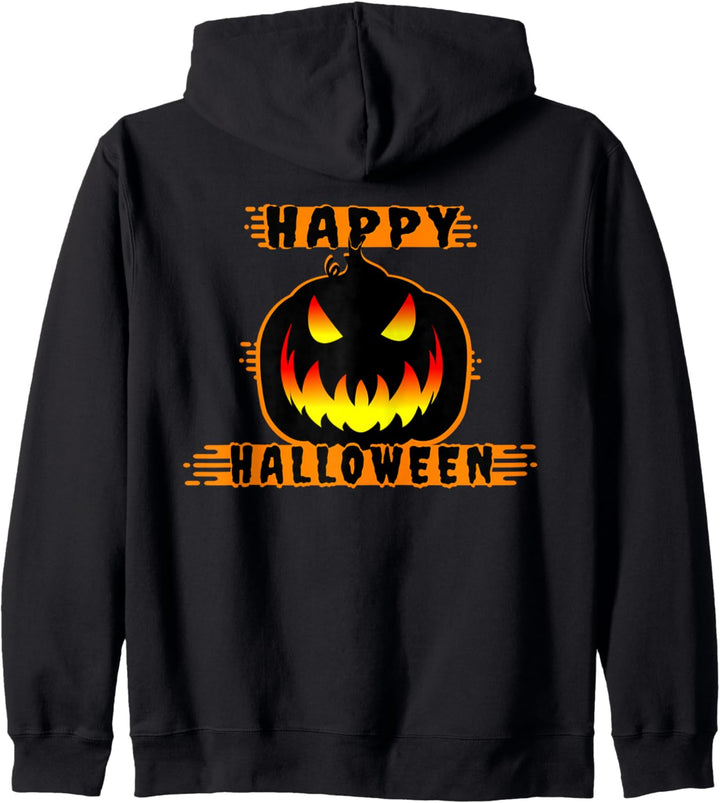 Halloween Kürbis Gesicht Orange Schwarz Halloween Kapuzenjacke