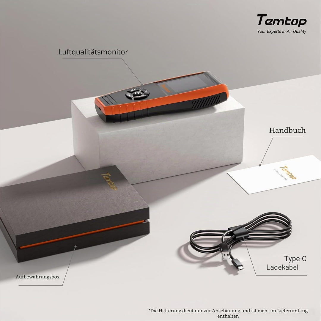 Temtop RaumLuftqualitätsdetektor Luftqualitätsdetektor Innenraum Monitor Datenausgang Formaldehyd HC