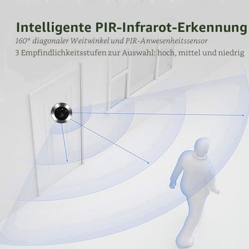 ASHATA 2MP 1080P Digitaler Türspion für die Sicherheit zu Hause, 160-Grad-Türspionkamera mit 4,3-Zol