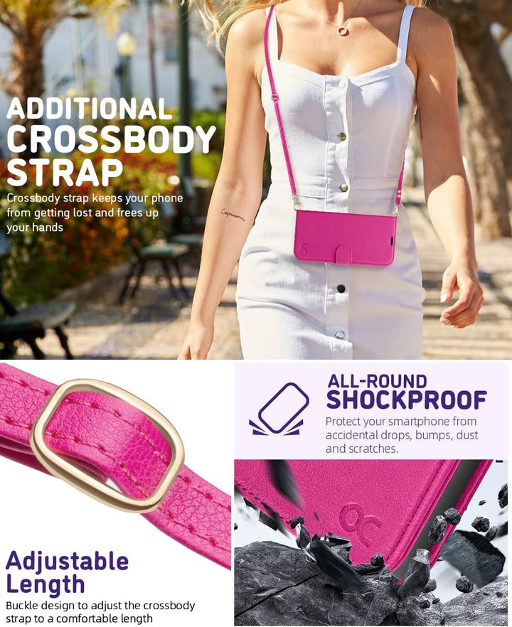 OCASE Kompatibel für Samsung Galaxy S24 FE Hülle mit Handykette, Band Längenverstellbar, Handyhülle